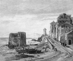 Mer et une rue à Pegli, près de Gênes, 1879